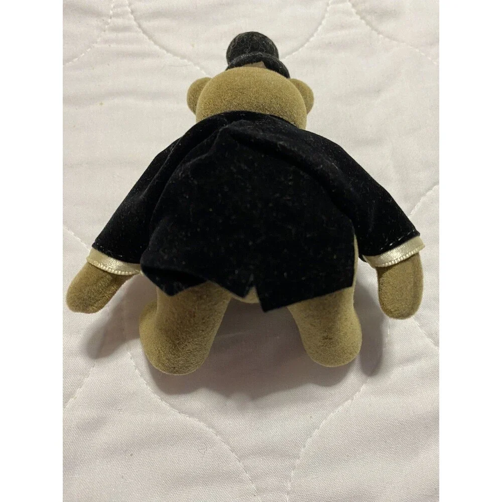 Gund Teddy Bear Miniature Jointed With Black Tails Tuxedo Vintage HTF
